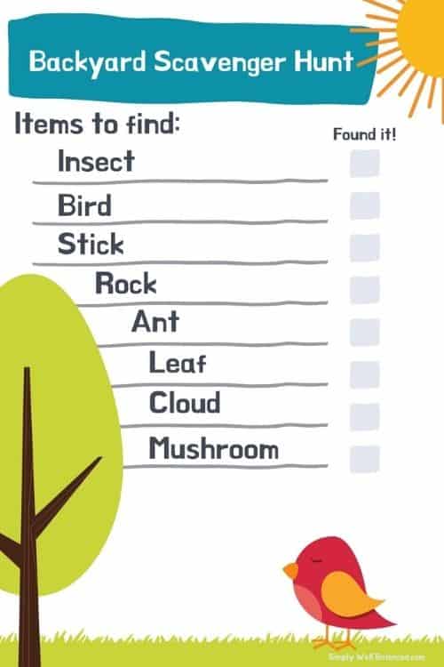 Backyard Scavenger Hunt Checklist Printable