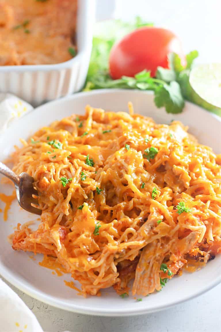 Easy Cheesy Chicken Taco Spaghetti Recipe