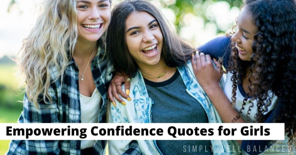 Three friends encouraging each other. Confidence quotes for girls.
