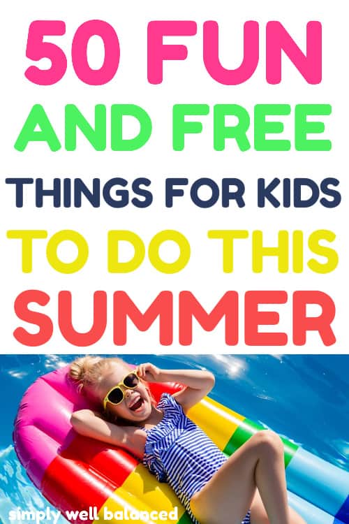 50 fun and free things for kids to do this summer. Young girl floating on a raft.