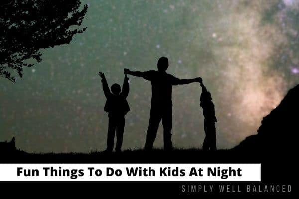 Family taking a nighttime hike | fun things to do with kids at night
