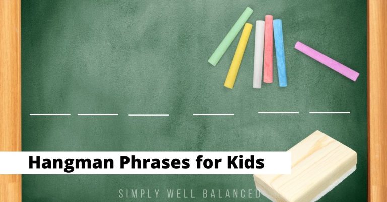 100 Hangman Words and Phrases for Kids