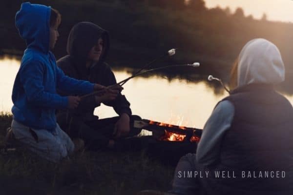 Kids roasting marshmallows | Things to do with kids at night