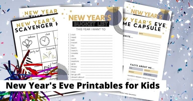 Free New Year’s Eve Printables, Games and Activities for Kids