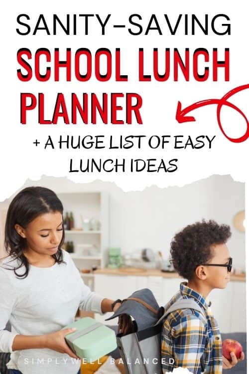 Sanity saving school lunch planner.