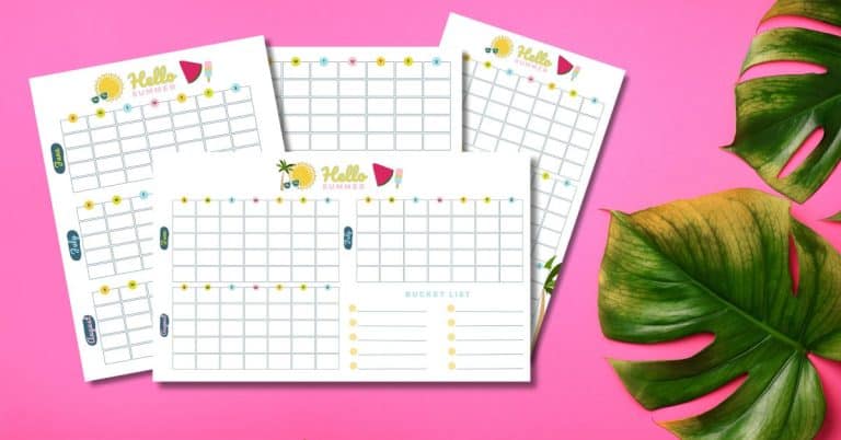 Free June, July, August Printable Calendar for 2024