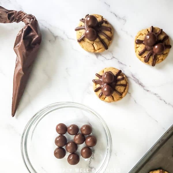 Whopper spider peanut butter cookies. 